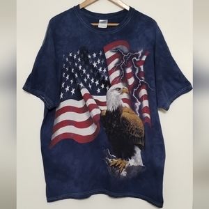 Gildan American Flag With Eagle T - Shirt Size XL